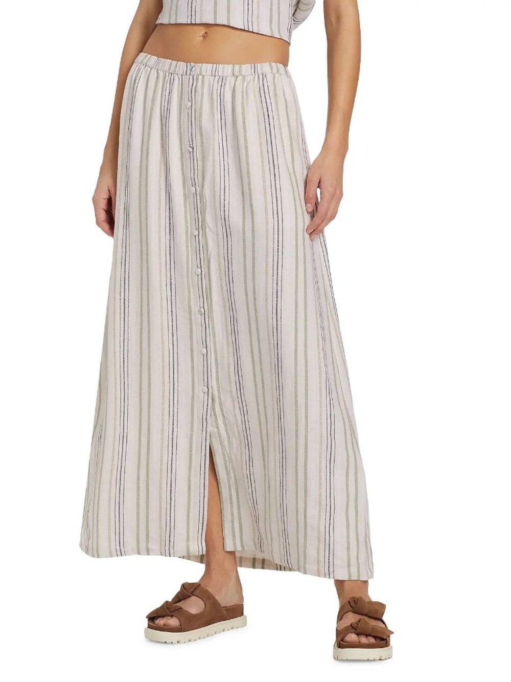 NWT Splendid Demi Striped Linen-Blend Maxi Skirt - Size Small
